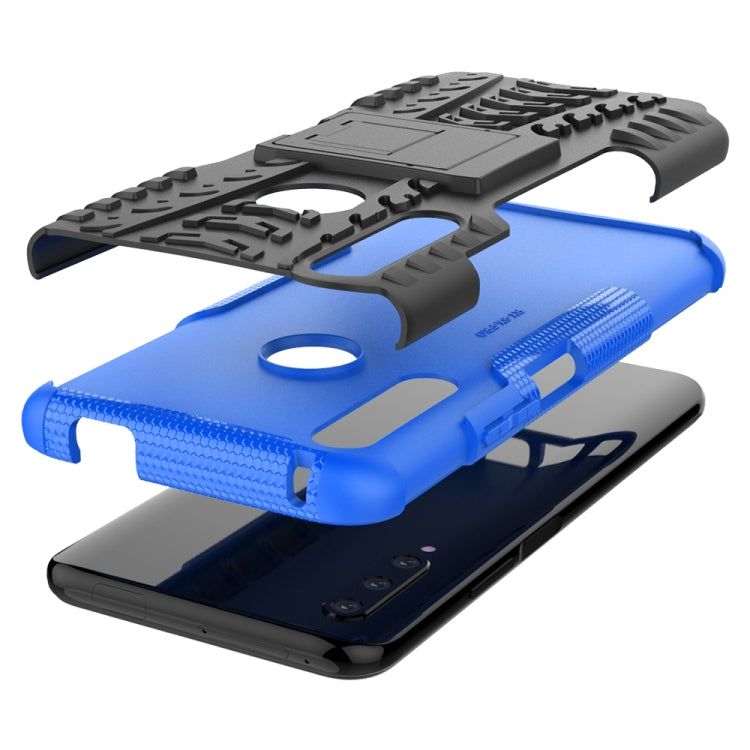 For Huawei Y9 Prime Tire Texture Shockproof TPU+PC Protective Case with Holder