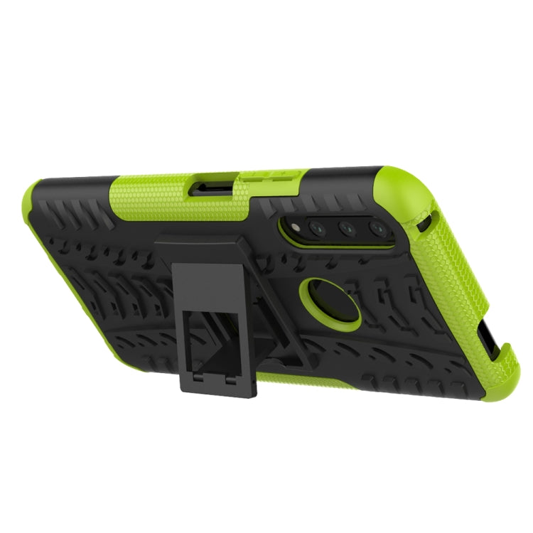 For Huawei Y9 Prime Tire Texture Shockproof TPU+PC Protective Case with Holder