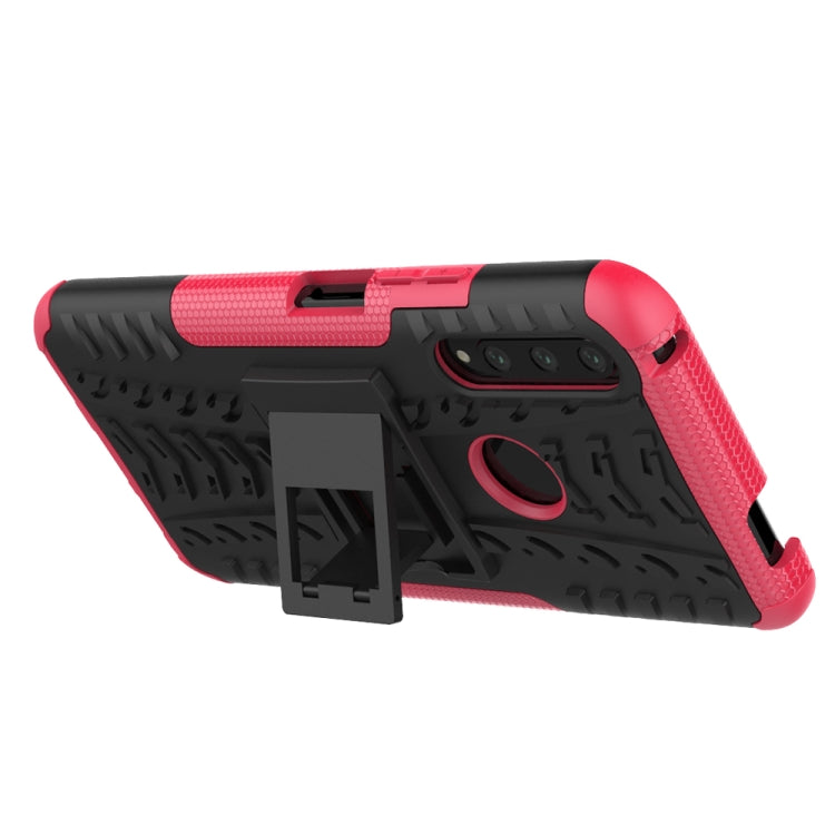 For Huawei Y9 Prime Tire Texture Shockproof TPU+PC Protective Case with Holder
