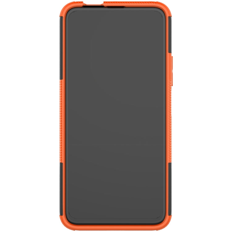 For Huawei Y9 Prime Tire Texture Shockproof TPU+PC Protective Case with Holder