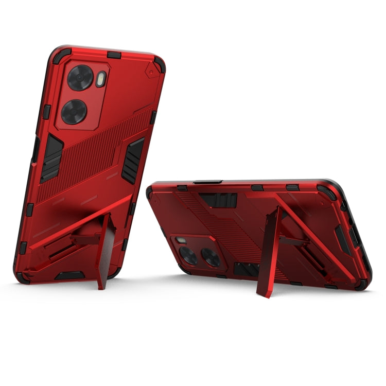 For OPPO A57 4G Global Punk Armor 2 in 1 PC + TPU Shockproof Phone Case with Invisible Holder
