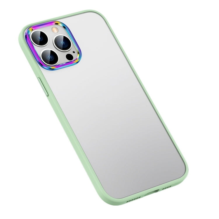 For iPhone 14 Pro Colorful Metal Lens Ring Matte PC + TPU Phone Case