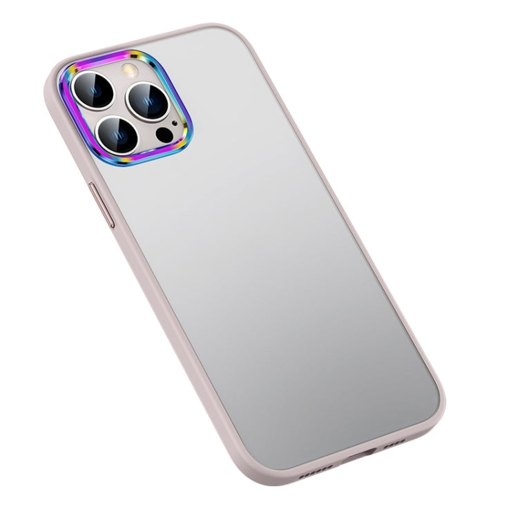 For iPhone 14 Pro Colorful Metal Lens Ring Matte PC + TPU Phone Case
