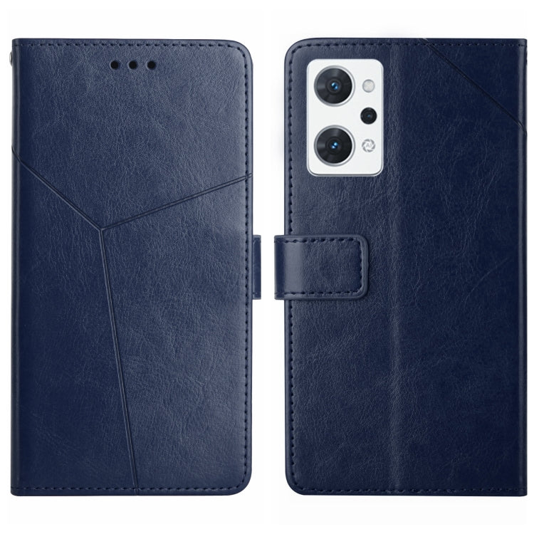 For OPPO Reno7 A HT01 Y-shaped Pattern Flip Leather Phone Case