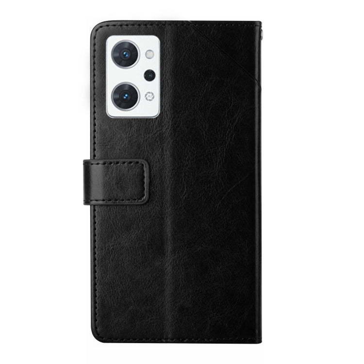 For OPPO Reno7 A HT01 Y-shaped Pattern Flip Leather Phone Case