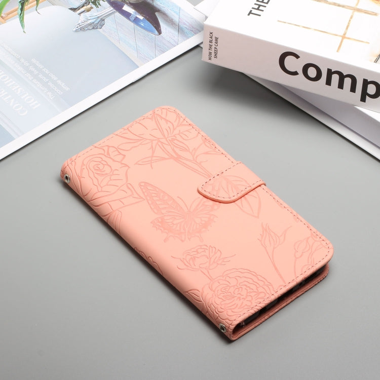 For OPPO Realme C30 HT03 Skin Feel Butterfly Embossed Flip Leather Phone Case