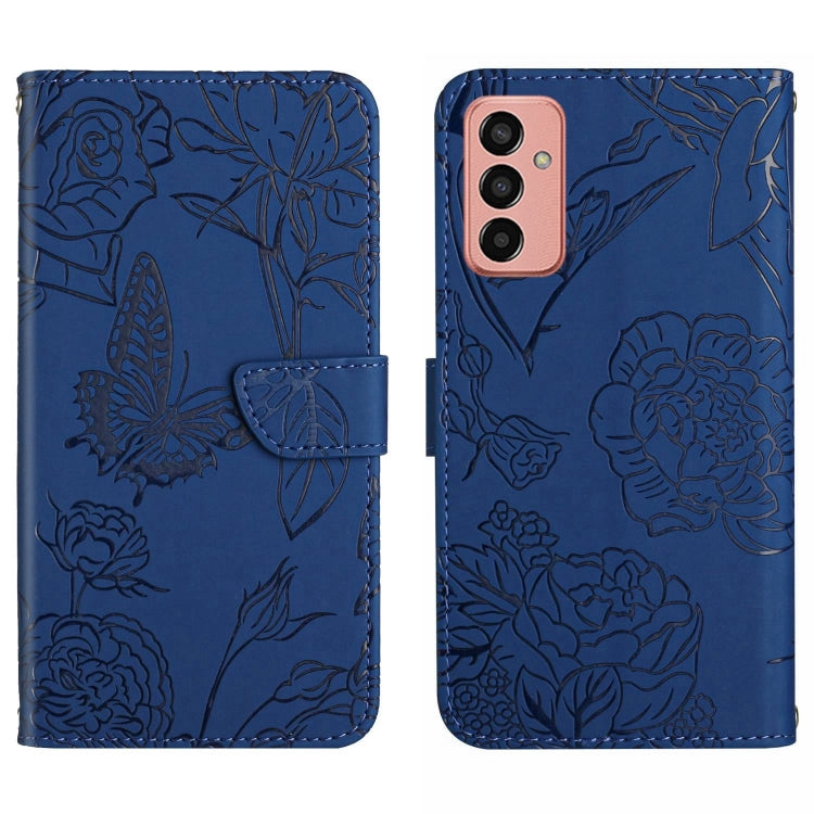 For Samsung Galaxy M13 HT03 Skin Feel Butterfly Embossed Flip Leather Phone Case