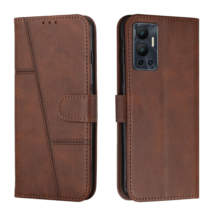 For Infinix Hot 12 Stitching Calf Texture Buckle Leather Phone Case