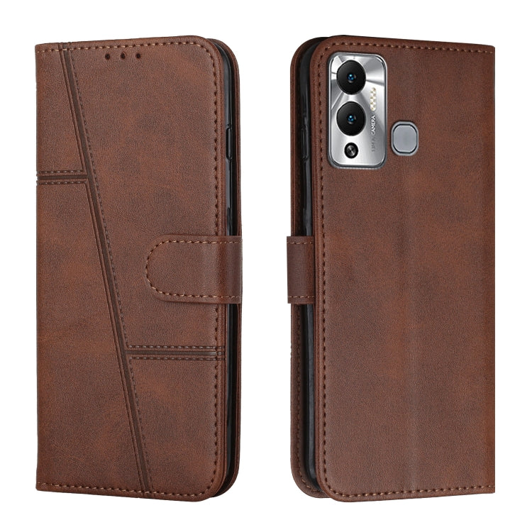 For Infinix Hot 12 Play Stitching Calf Texture Buckle Leather Phone Case