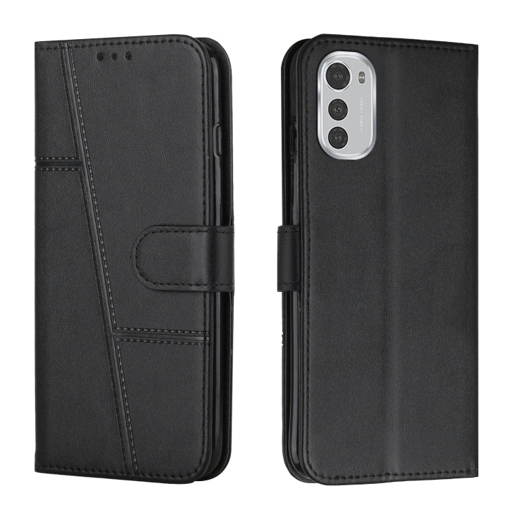 For Motorola Moto E32 4G / E32s Stitching Calf Texture Buckle Leather Phone Case