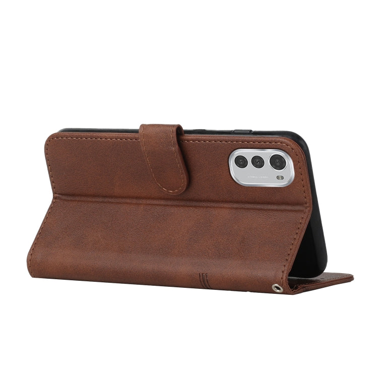 For Motorola Moto E32 4G / E32s Stitching Calf Texture Buckle Leather Phone Case