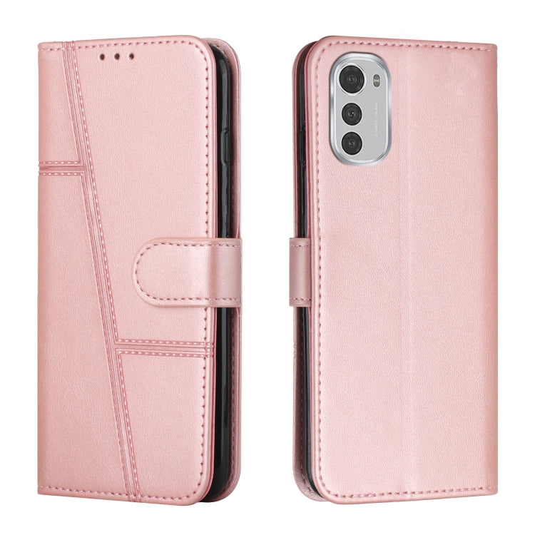 For Motorola Moto E32 4G / E32s Stitching Calf Texture Buckle Leather Phone Case