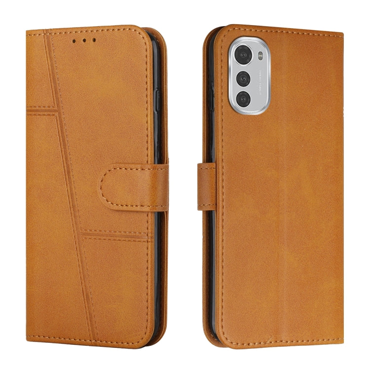 For Motorola Moto E32 4G / E32s Stitching Calf Texture Buckle Leather Phone Case
