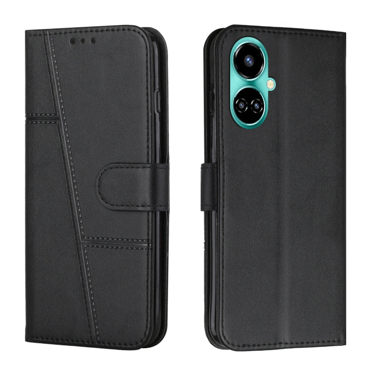 For Tecno Camon 19 Stitching Calf Texture Buckle Leather Phone Case
