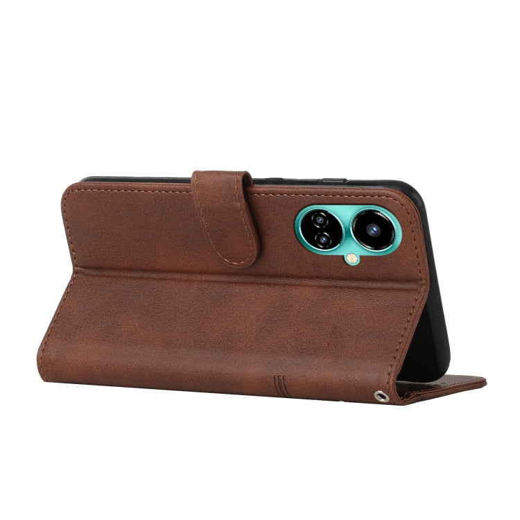 For Tecno Camon 19 Stitching Calf Texture Buckle Leather Phone Case