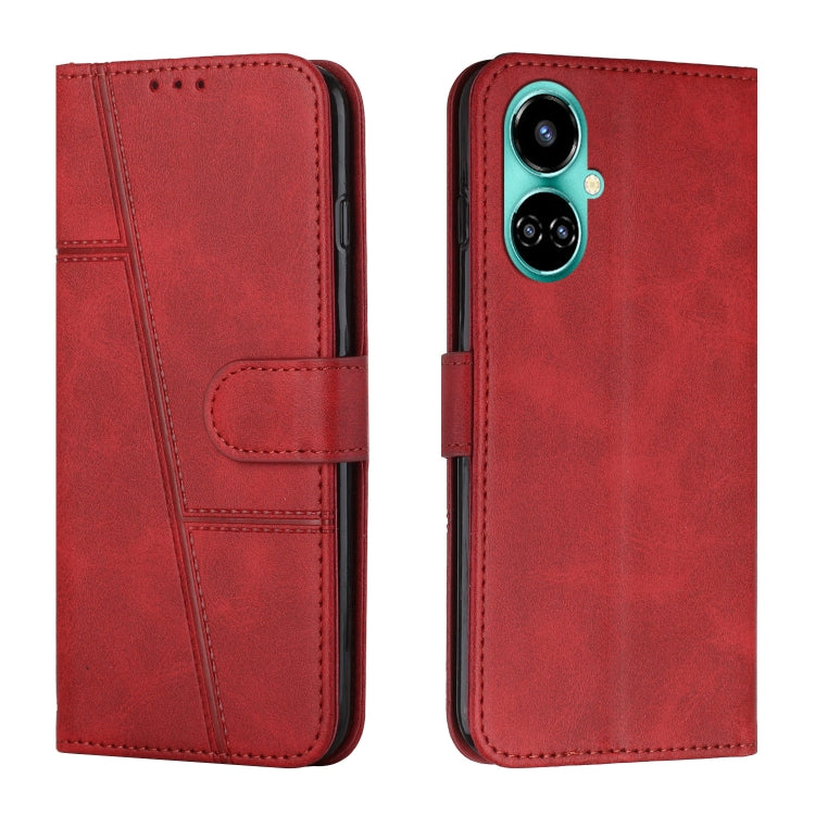 For Tecno Camon 19 Stitching Calf Texture Buckle Leather Phone Case