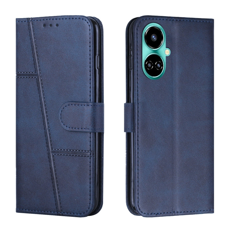 For Tecno Camon 19 Stitching Calf Texture Buckle Leather Phone Case