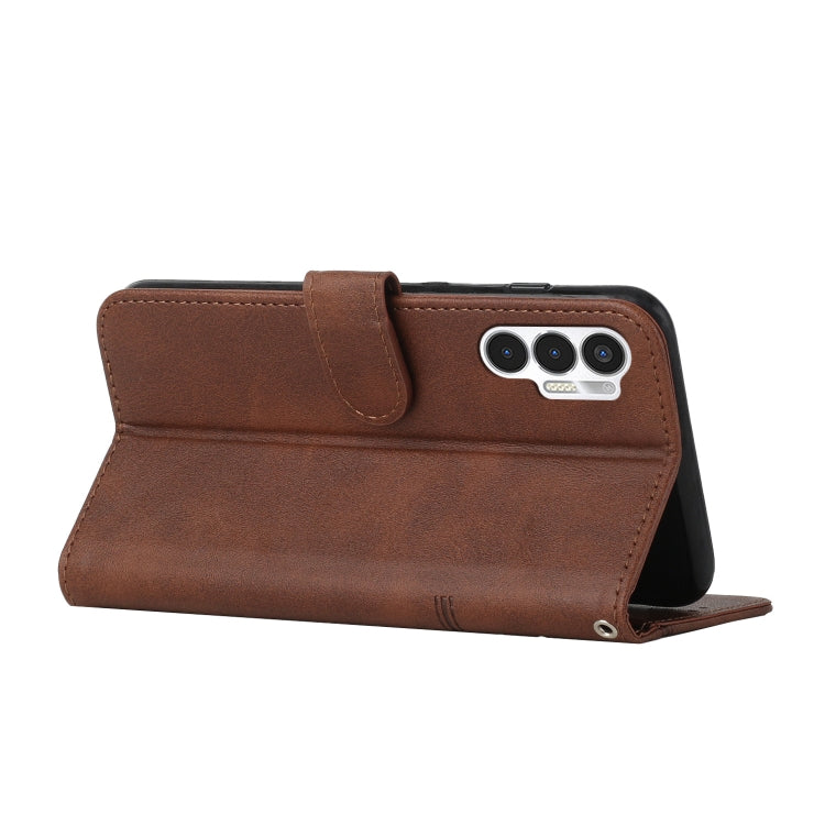 For Tecno Pova 3 Stitching Calf Texture Buckle Leather Phone Case