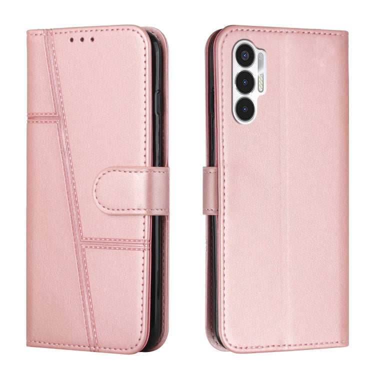 For Tecno Pova 3 Stitching Calf Texture Buckle Leather Phone Case
