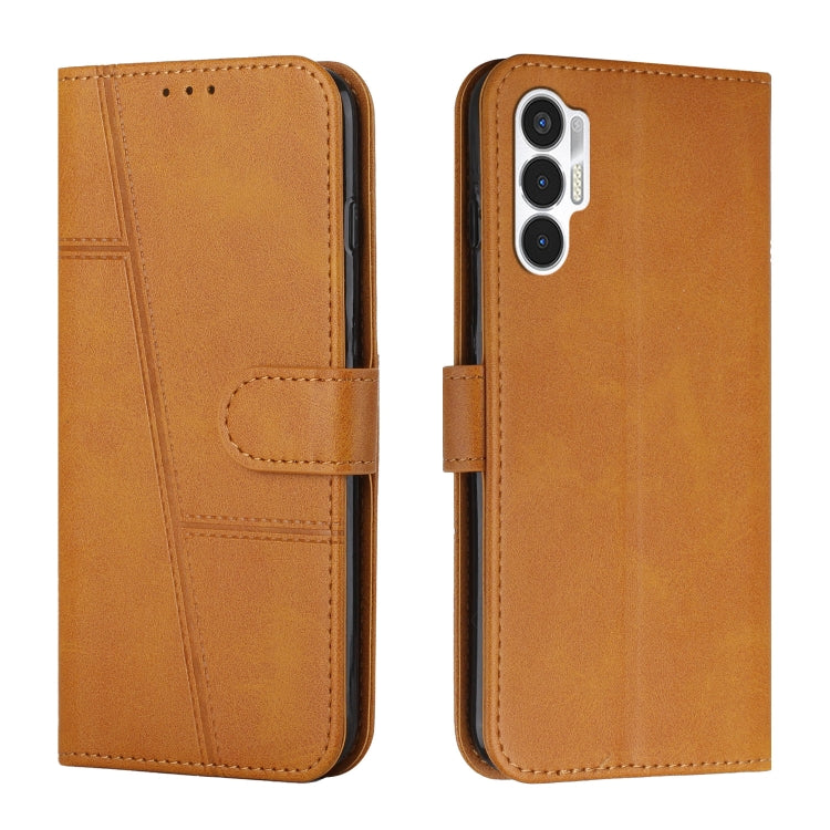 For Tecno Pova 3 Stitching Calf Texture Buckle Leather Phone Case