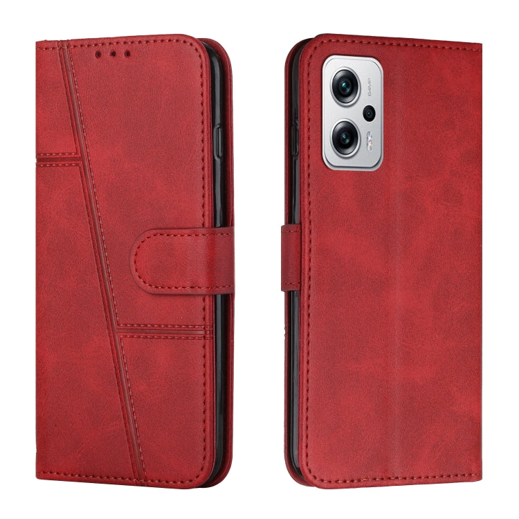 For Xiaomi Redmi Note 11T Pro / Pro+ 5G Stitching Calf Texture Buckle Leather Phone Case