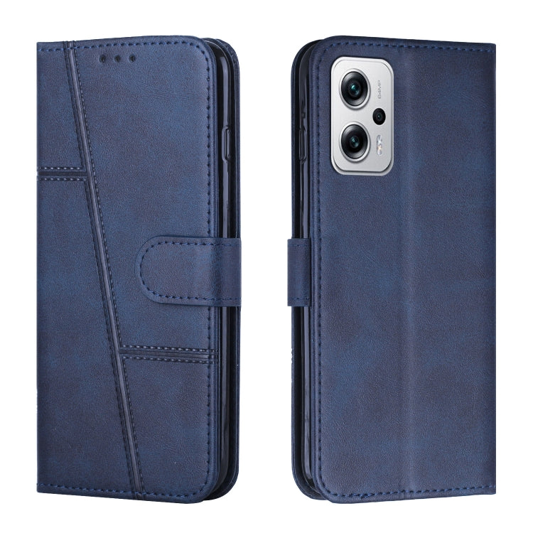 For Xiaomi Redmi Note 11T Pro / Pro+ 5G Stitching Calf Texture Buckle Leather Phone Case