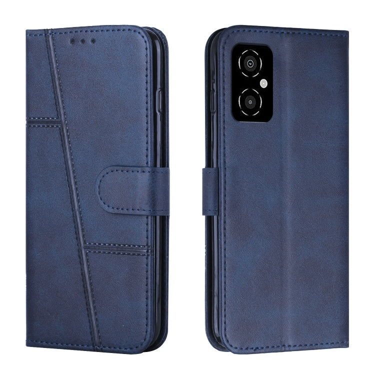 For Xiaomi Poco M4 5G Stitching Calf Texture Buckle Leather Phone Case