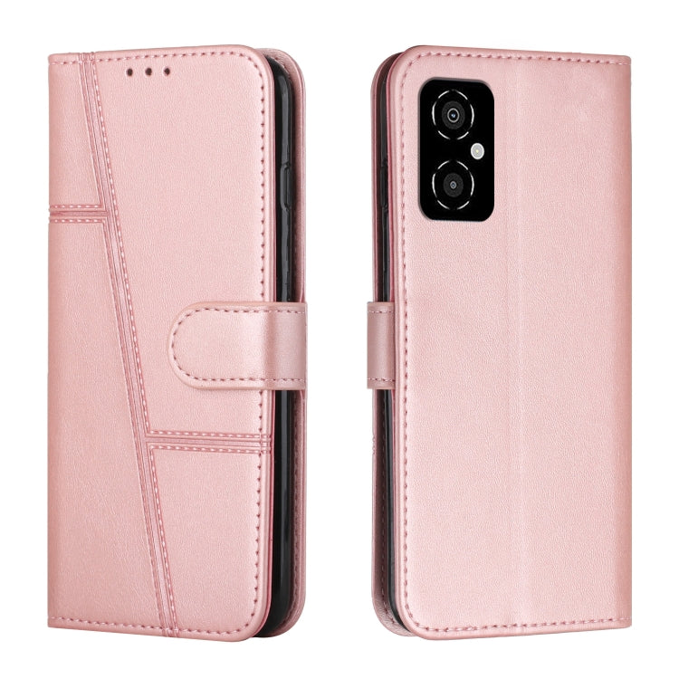 For Xiaomi Poco M4 5G Stitching Calf Texture Buckle Leather Phone Case