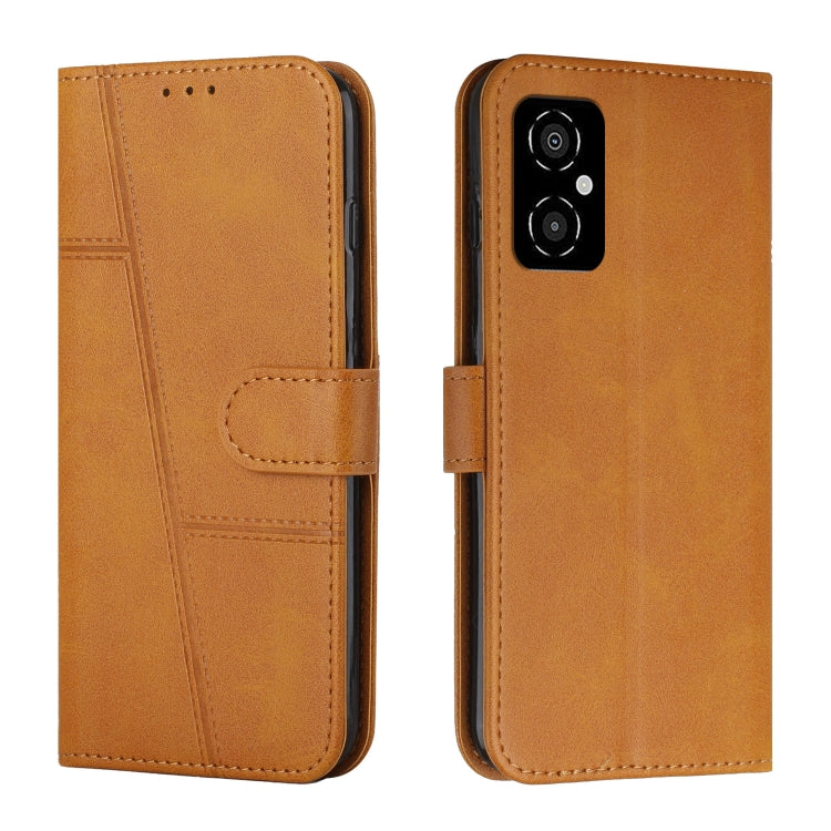 For Xiaomi Poco M4 5G Stitching Calf Texture Buckle Leather Phone Case
