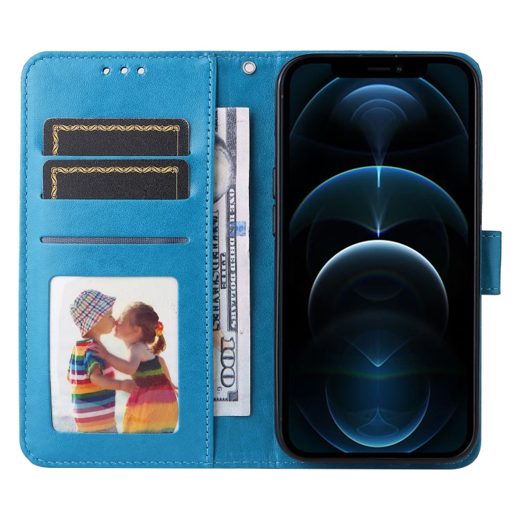 For iPhone 12 / 12 Pro Embossed Sunflower Leather Phone Case