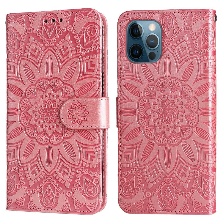For iPhone 11 Pro Embossed Sunflower Leather Phone Case