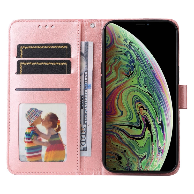 For iPhone X / XS Embossed Sunflower Leather Phone Case