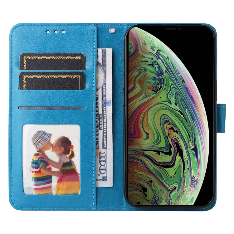 For iPhone XR Embossed Sunflower Leather Phone Case