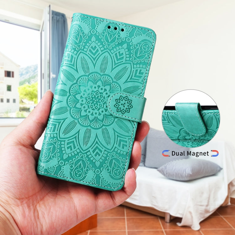 For iPhone XS Max Embossed Sunflower Leather Phone Case