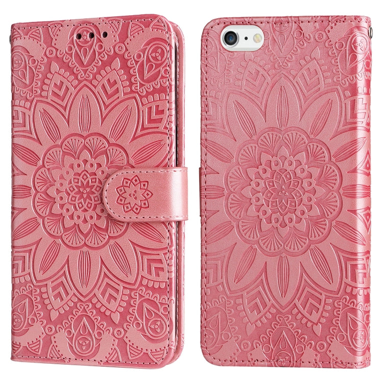 For iPhone SE 2022 / SE 2020 / 8 / 7 Embossed Sunflower Leather Phone Case