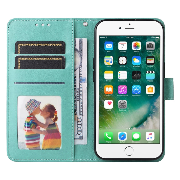 For iPhone SE 2022 / SE 2020 / 8 / 7 Embossed Sunflower Leather Phone Case