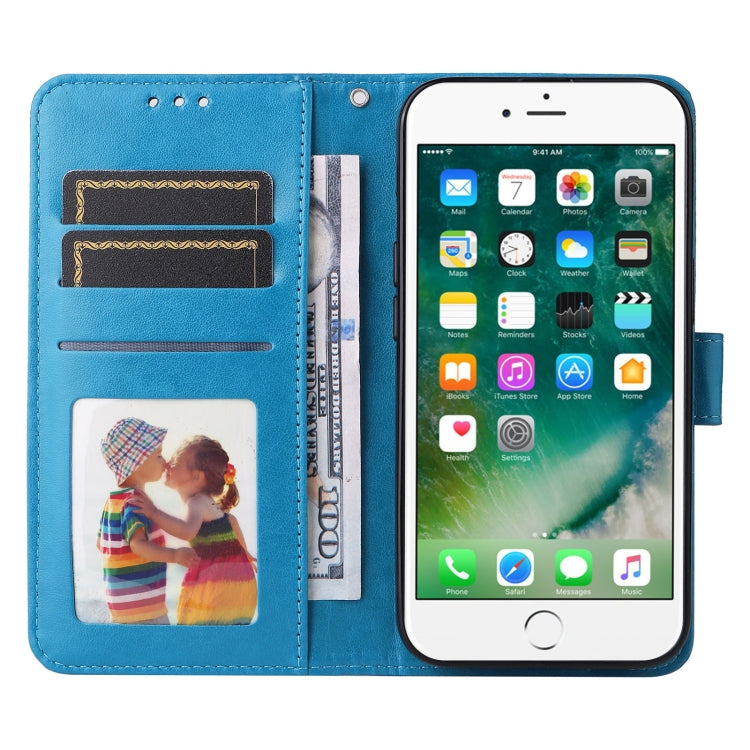 For iPhone SE 2022 / SE 2020 / 8 / 7 Embossed Sunflower Leather Phone Case