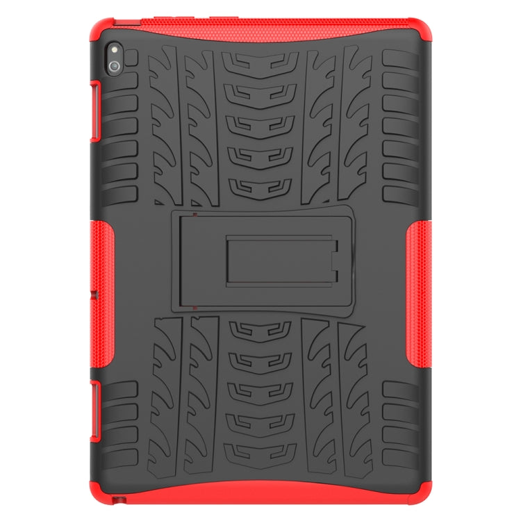 For Lenovo Tab E10 Tire Texture Shockproof TPU+PC Protective Case with Holder