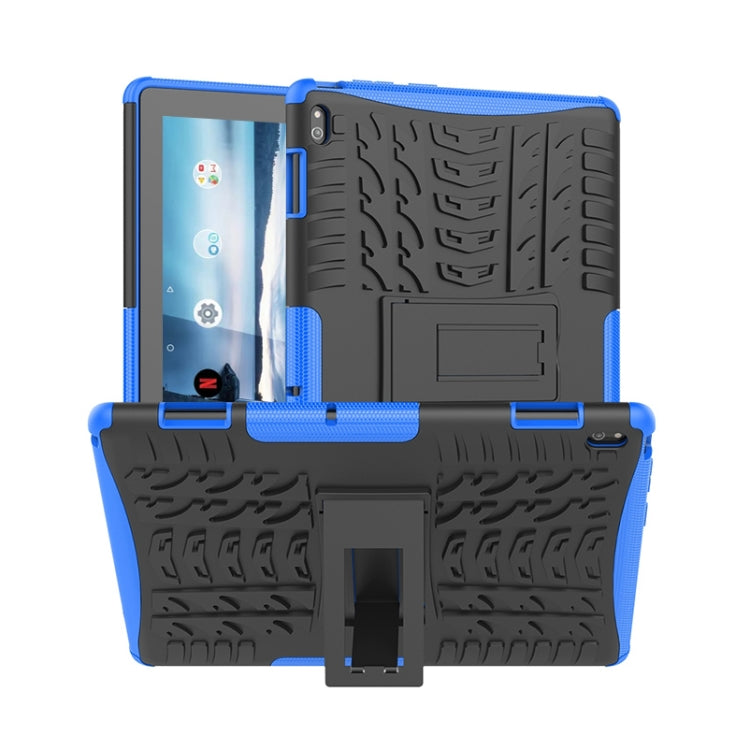 For Lenovo Tab E10 Tire Texture Shockproof TPU+PC Protective Case with Holder