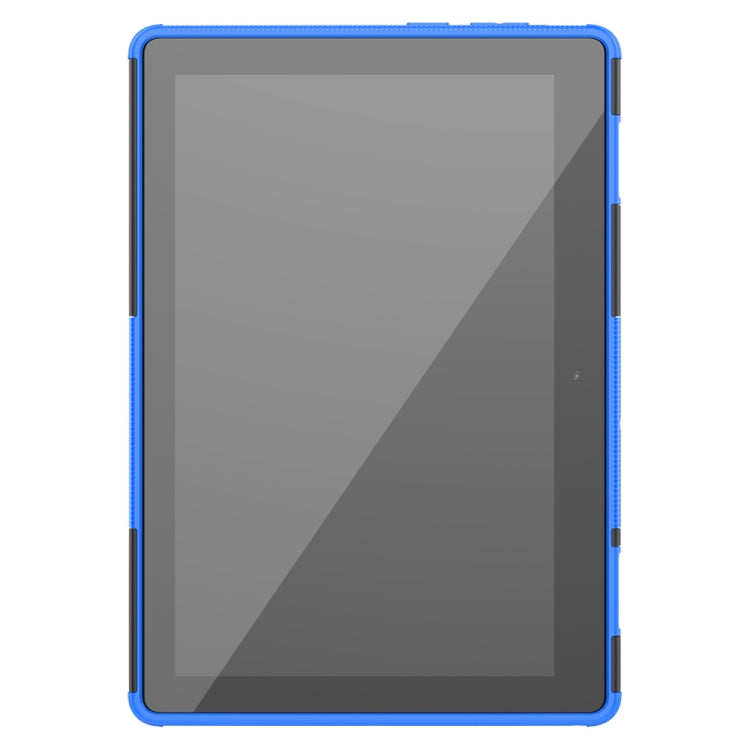 For Lenovo Tab E10 Tire Texture Shockproof TPU+PC Protective Case with Holder