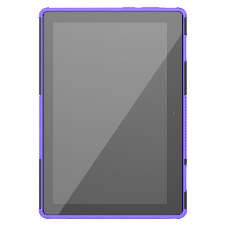 For Lenovo Tab E10 Tire Texture Shockproof TPU+PC Protective Case with Holder