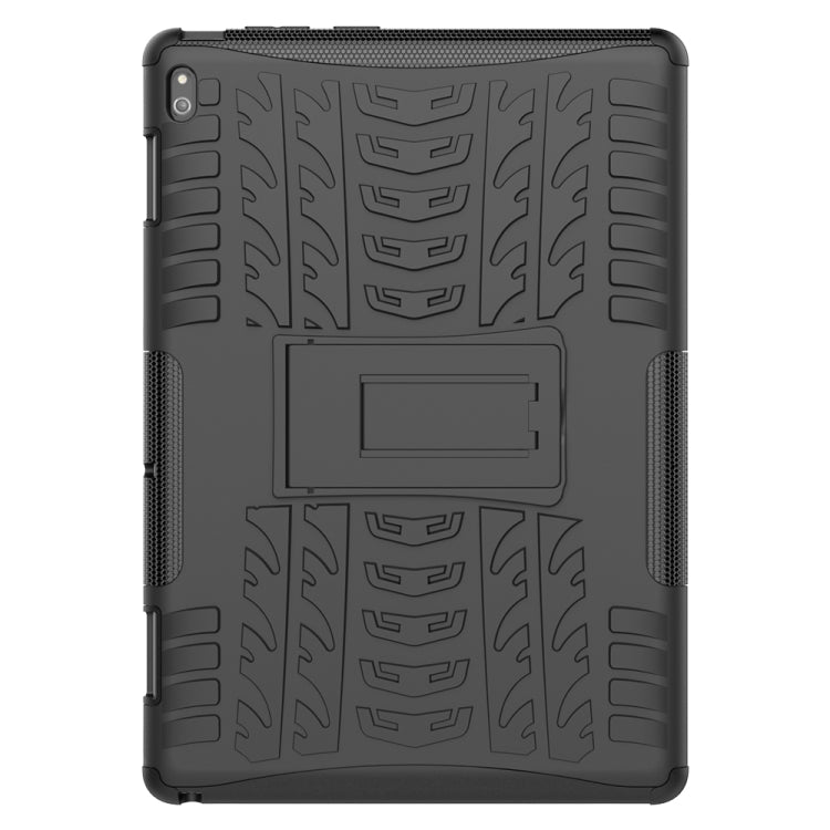 For Lenovo Tab E10 Tire Texture Shockproof TPU+PC Protective Case with Holder