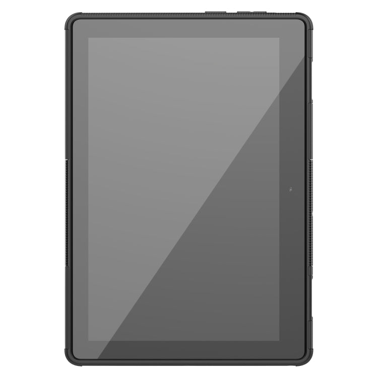 For Lenovo Tab E10 Tire Texture Shockproof TPU+PC Protective Case with Holder