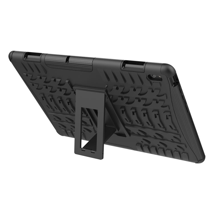 For Lenovo Tab E10 Tire Texture Shockproof TPU+PC Protective Case with Holder