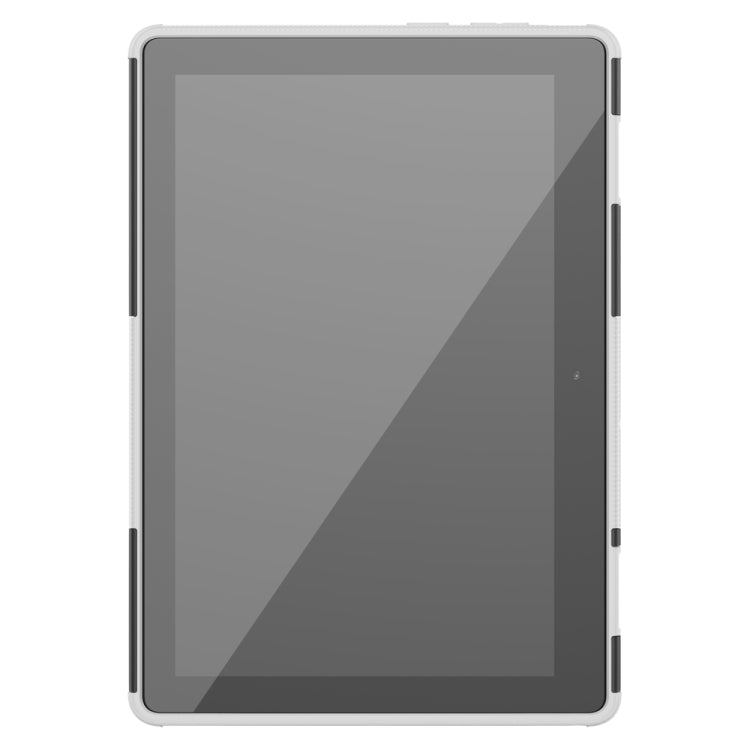 For Lenovo Tab E10 Tire Texture Shockproof TPU+PC Protective Case with Holder