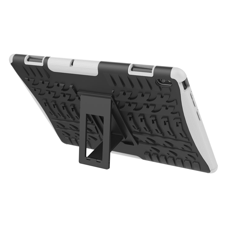 For Lenovo Tab E10 Tire Texture Shockproof TPU+PC Protective Case with Holder