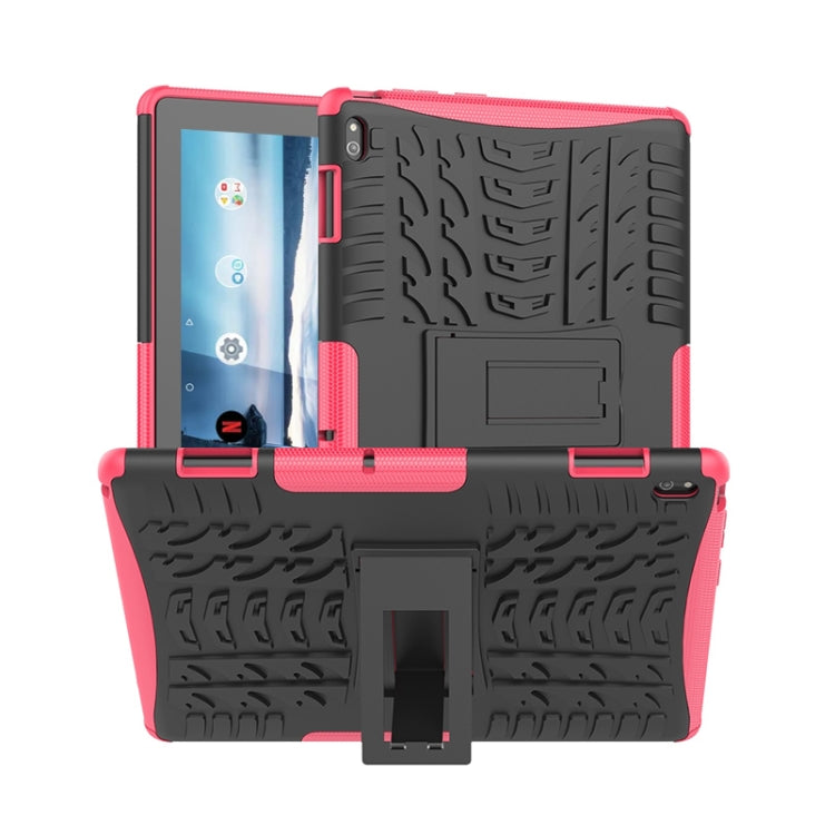 For Lenovo Tab E10 Tire Texture Shockproof TPU+PC Protective Case with Holder