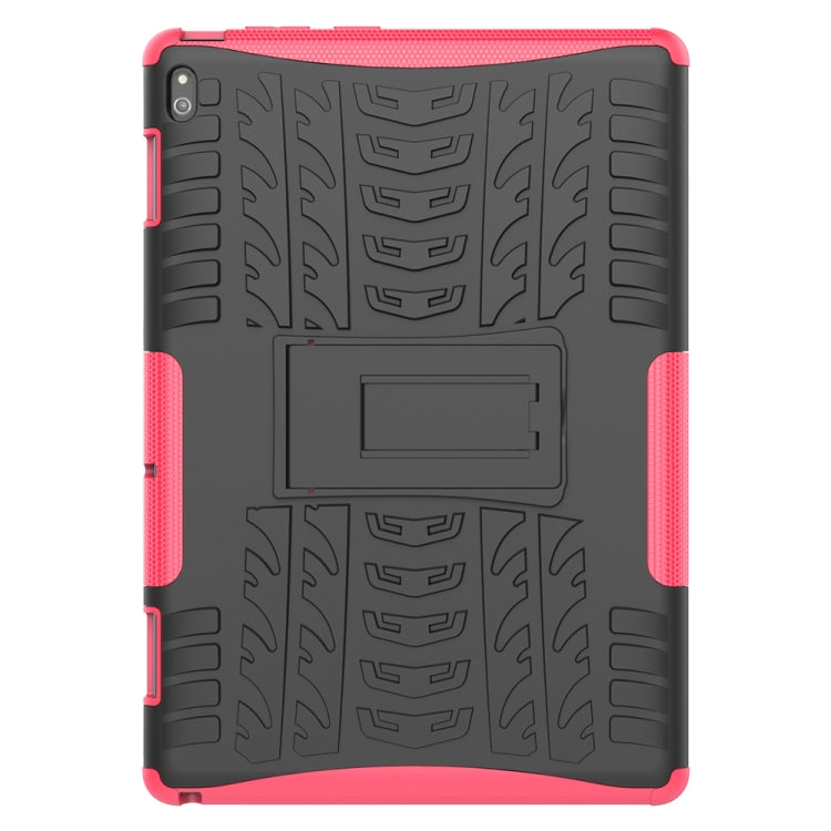For Lenovo Tab E10 Tire Texture Shockproof TPU+PC Protective Case with Holder
