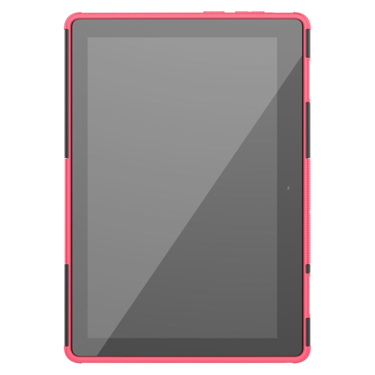 For Lenovo Tab E10 Tire Texture Shockproof TPU+PC Protective Case with Holder
