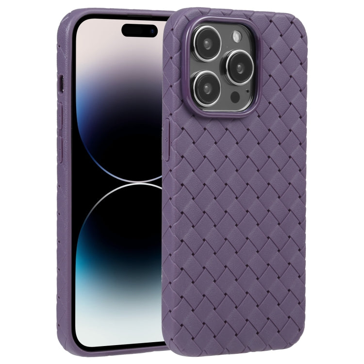 For iPhone 14 Pro Max BV Woven All-inclusive Phone Case (Purple)